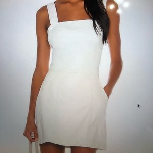 White Poly Dress w/ Pockets